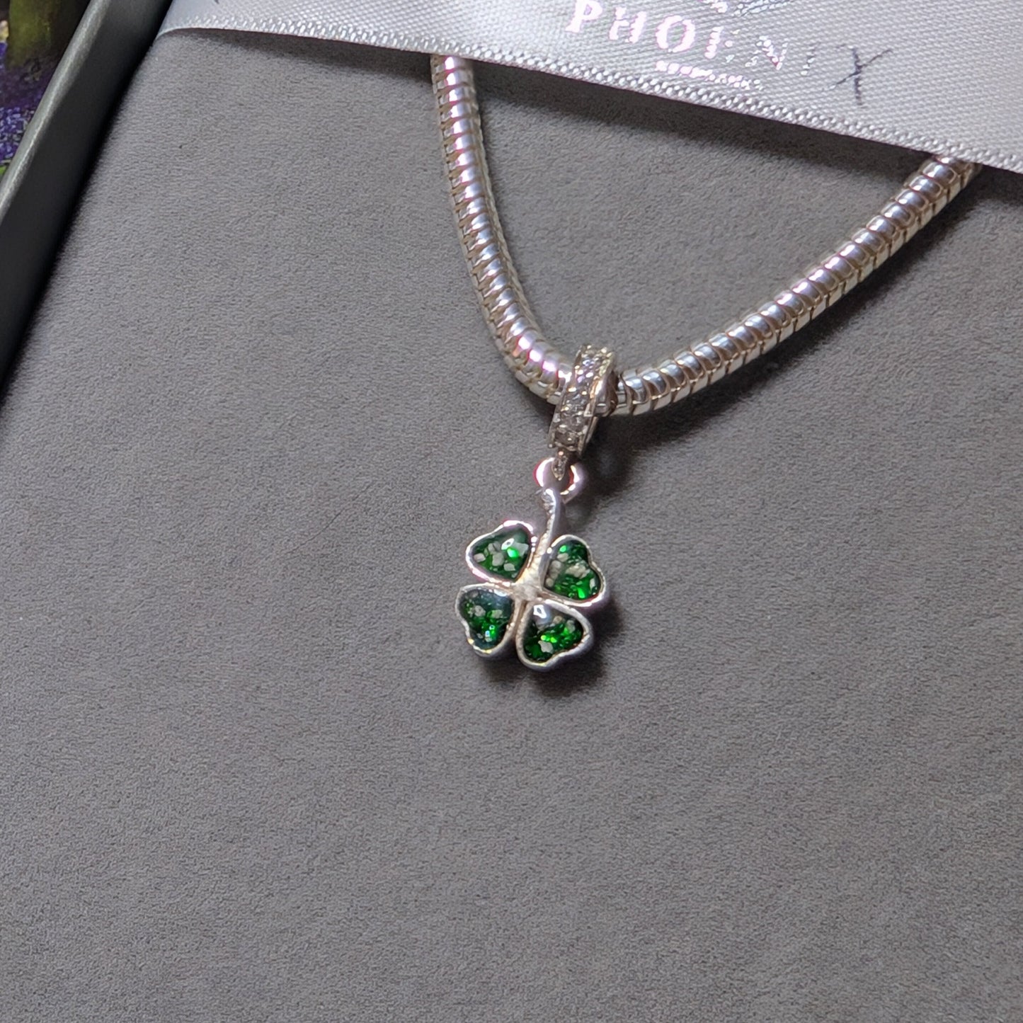 Four Leaf Clover CZ charm