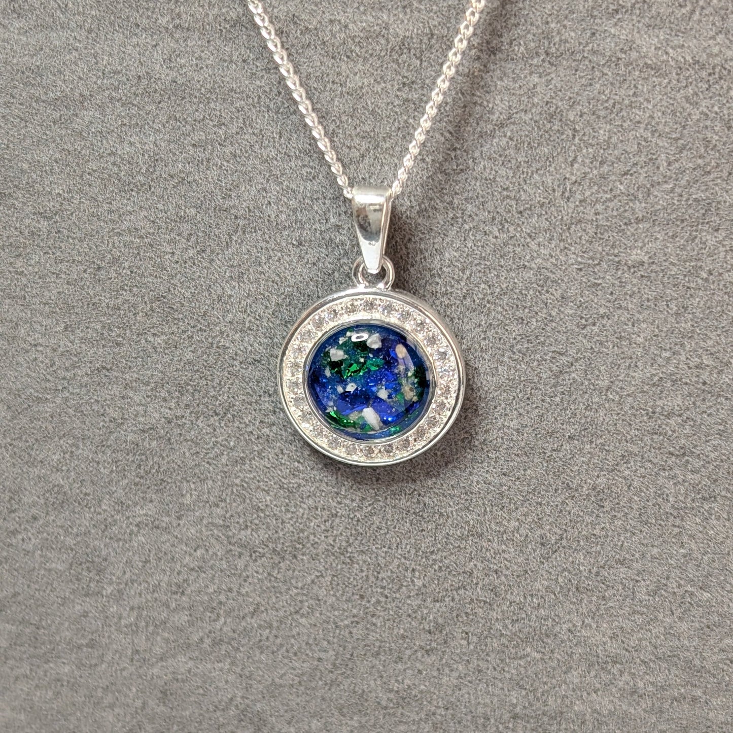 CZ Round Halo necklace